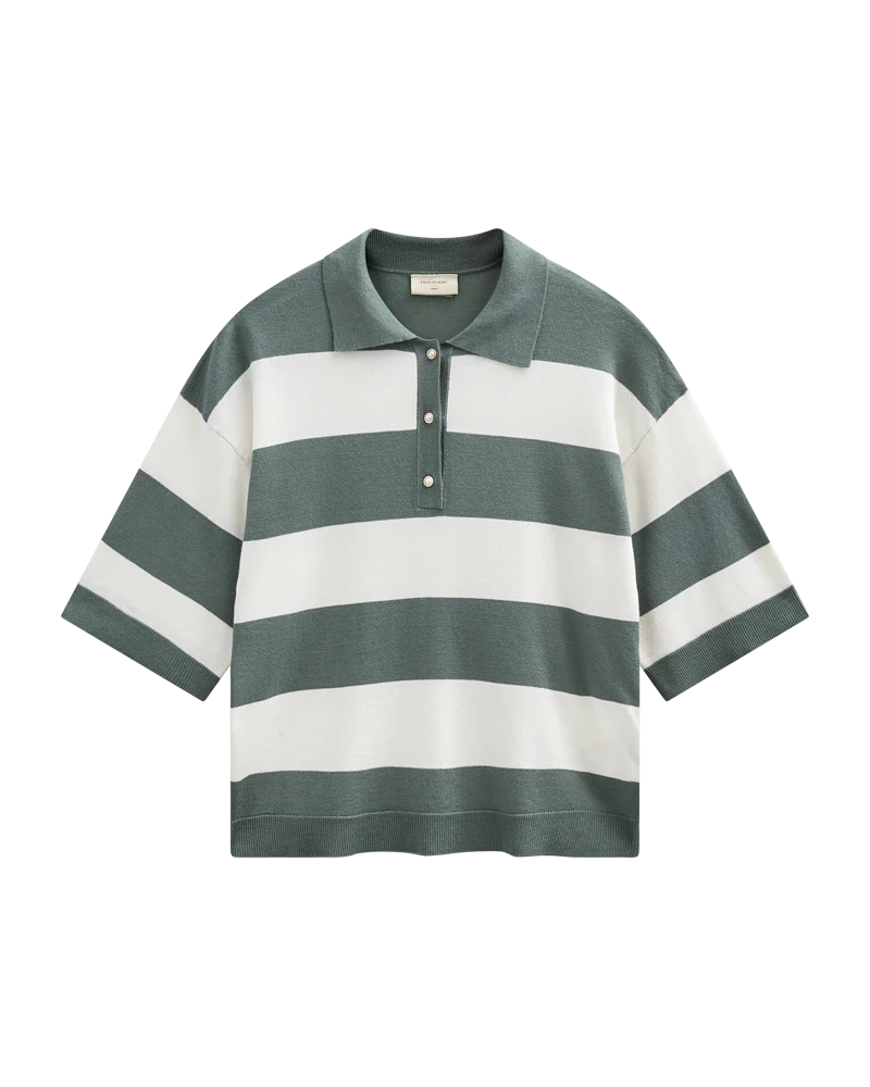 FQCONNY – GESTREIFTER PULLOVER - WEISS UND GRÜN