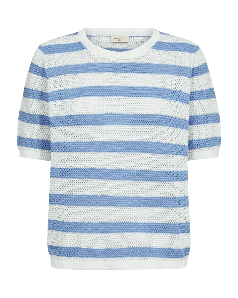 FQDODO – GESTREIFTER PULLOVER - WEISS UND BLAU