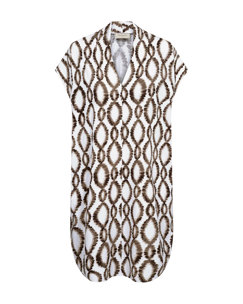 FQFLOI - KLEID - WEISS UND BRAUN
