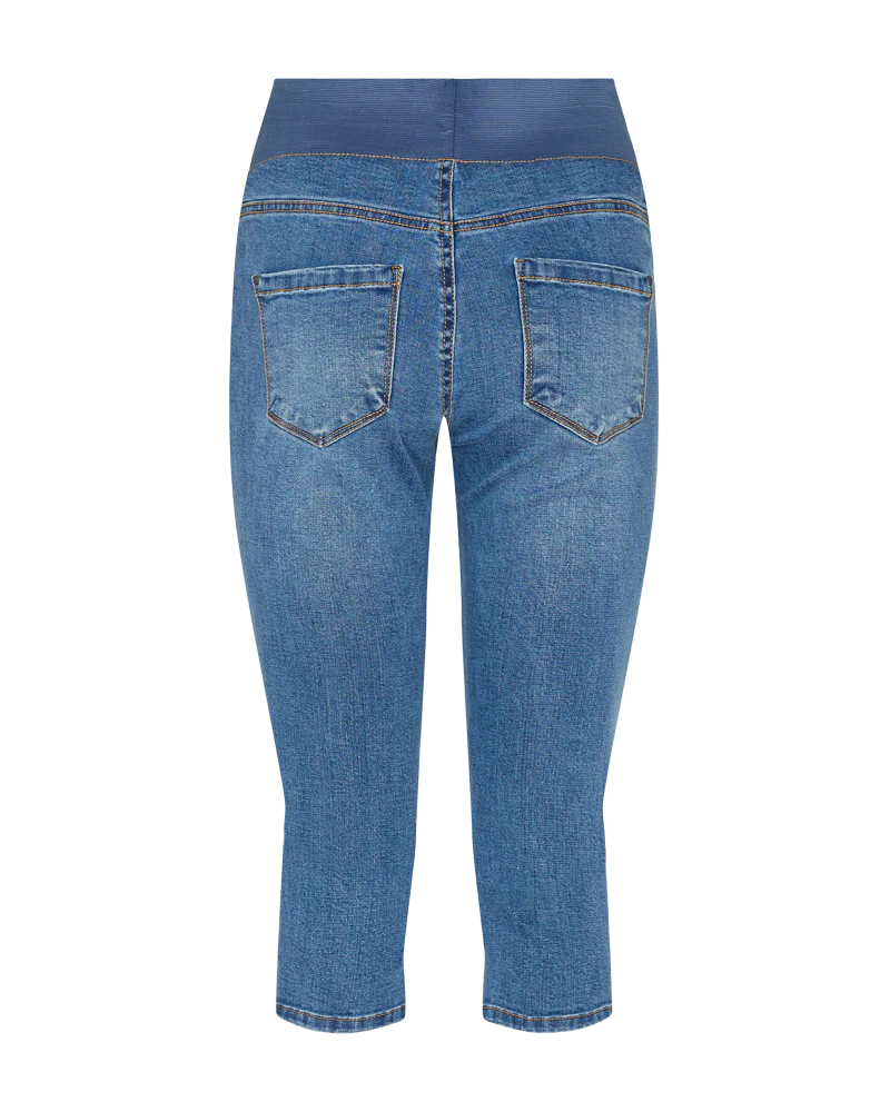 FQSHANTAL - CAPRI DENIM HOSE - BLAU