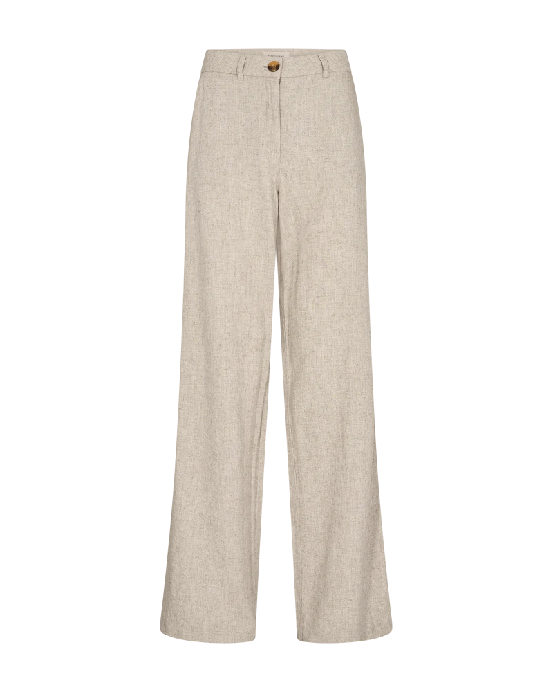 FQLUIGI - HOSE MIT LEINEN - BEIGE