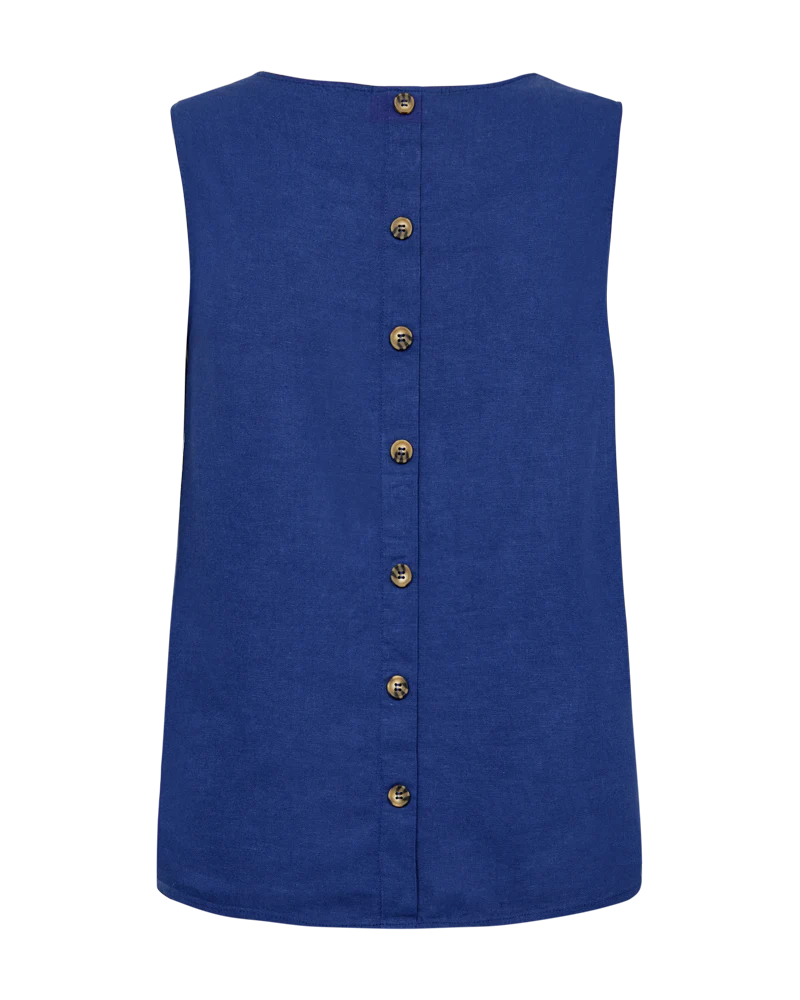 FQLAVA - LEINEN TOP - BLAU