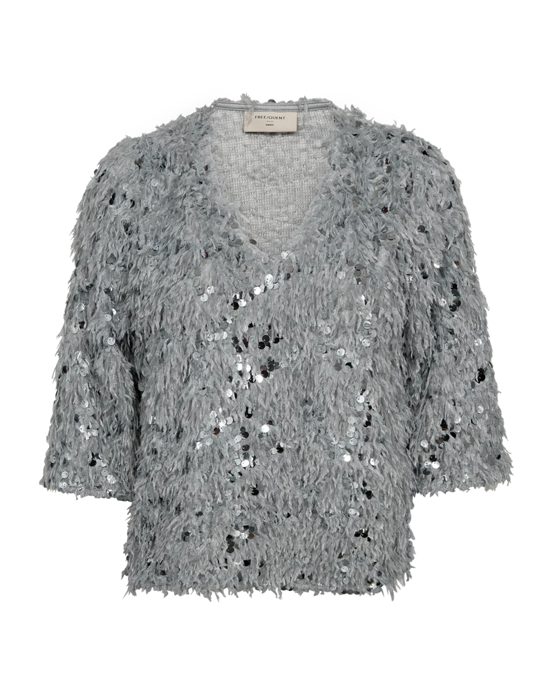 FQNOLLA – BLUSE MIT PAILLETTEN - GRAU