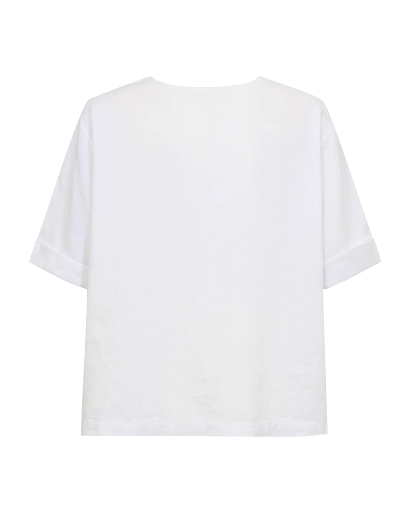 FQLAVA - LEINEN BLUSE - WEISS