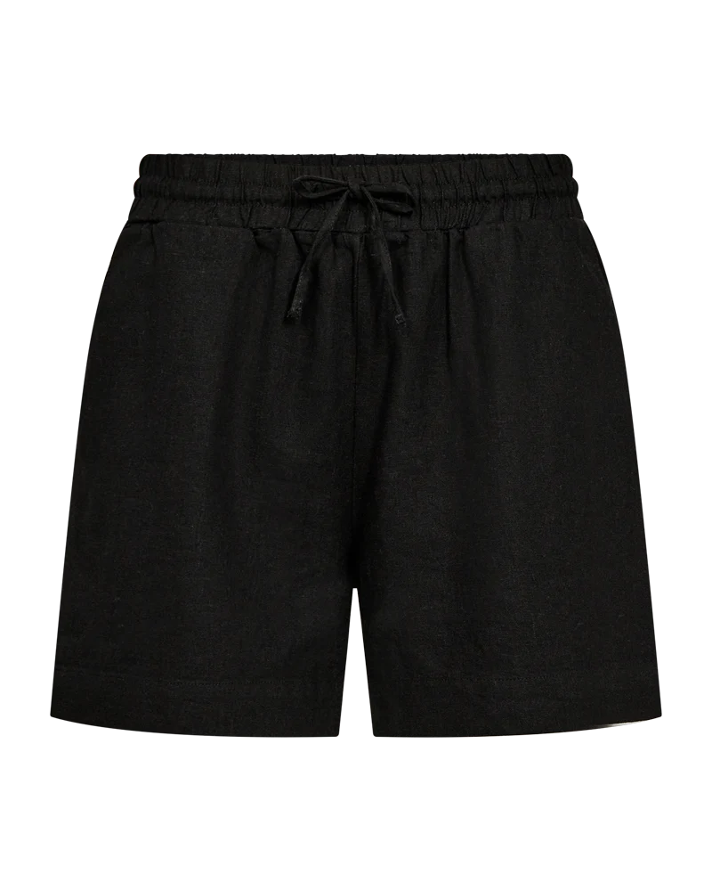 FQLAVA - LEINENSHORTS - SCHWARZ