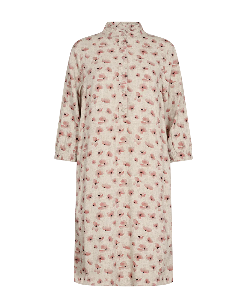 FQFLORAL - KLEID MIT BLUMEN - BEIGE