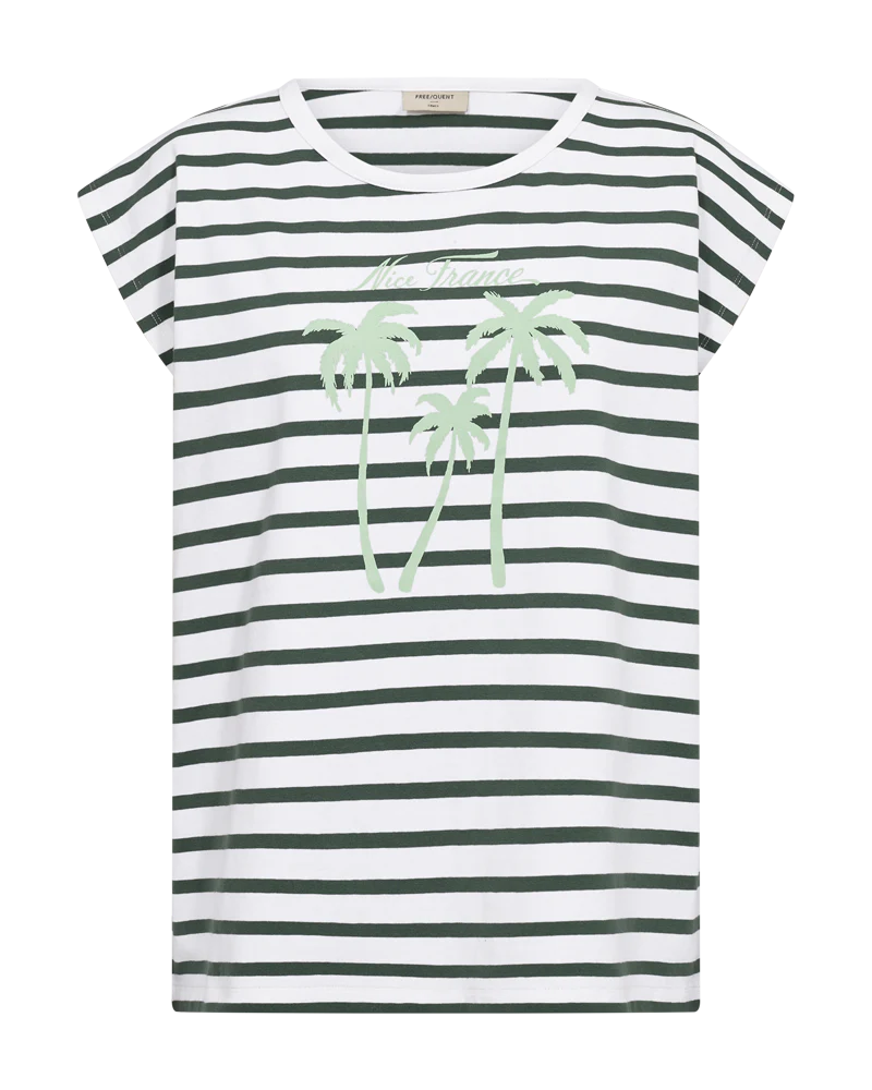 FQFENJAL - T-SHIRT - WEISS UND GRÜN