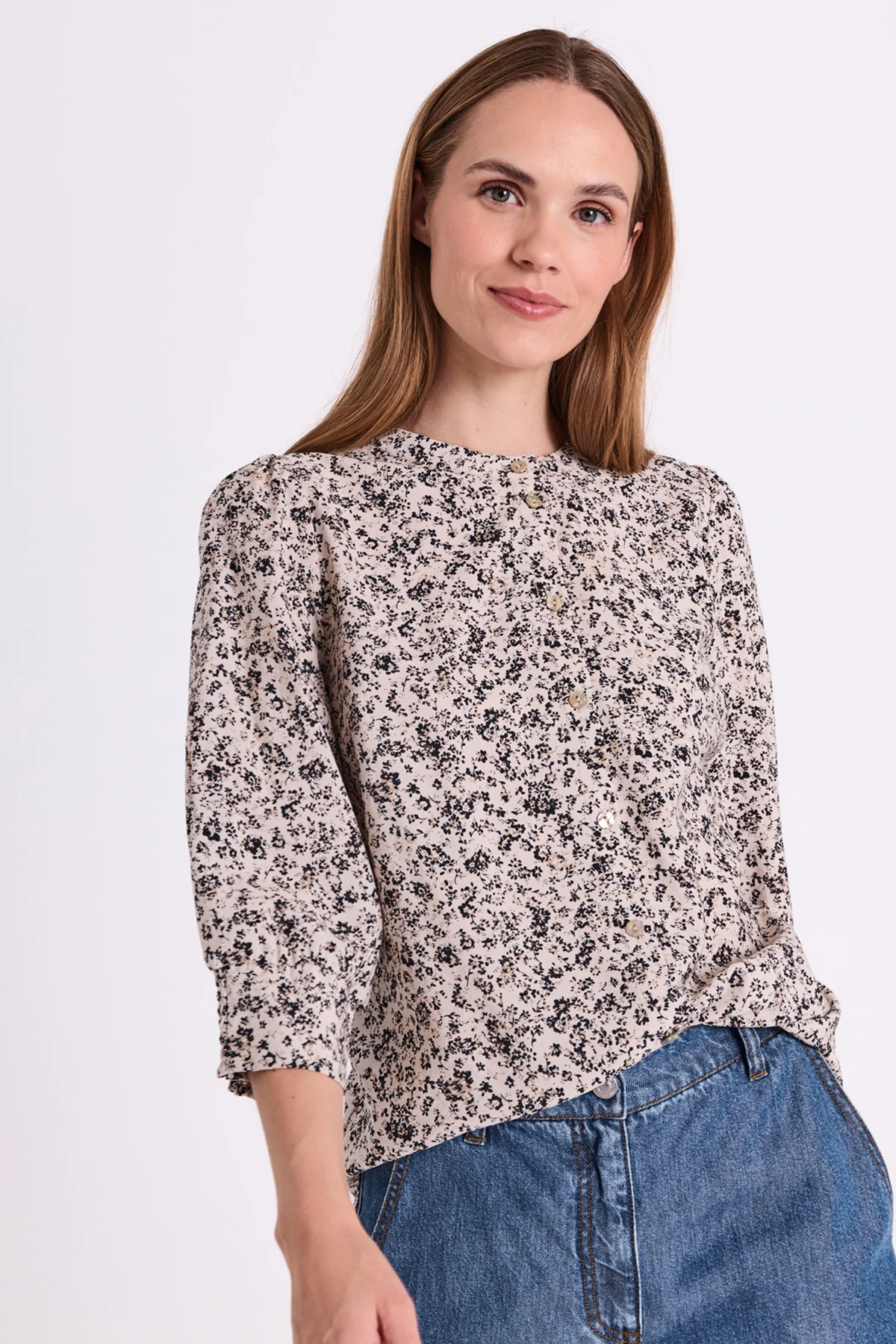 FQMOLLI - HEMD - BEIGE UND SCHWARZ