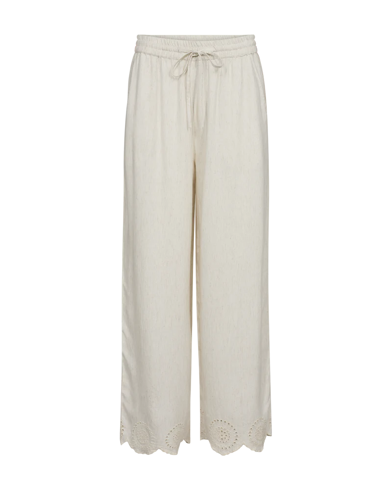 FQLINUS - HOSE MIT LOCKSTICKEREI - BEIGE