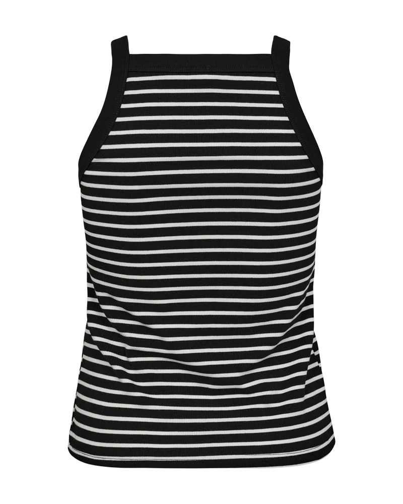 FQZIA – GESTREIFTES TOP - SCHWARZ UND  WEISS