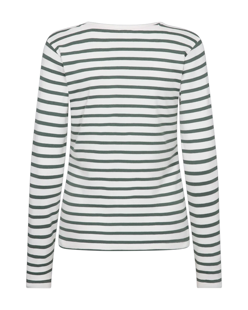 FQFAMILA - LANGARM T-SHIRT - WEISS UND GRÜN