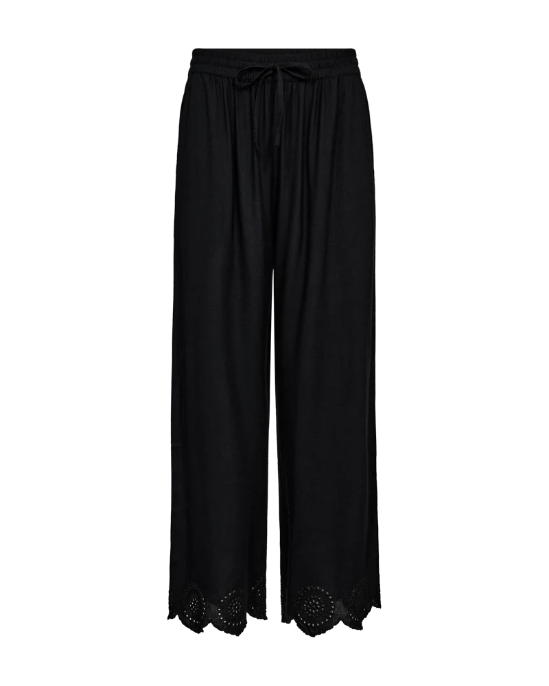 FQLINUS - HOSE MIT LOCKSTICKEREI - SCHWARZ