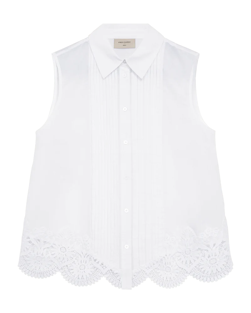 FQTIMA – BLUSE MIT SPITZE - WEISS