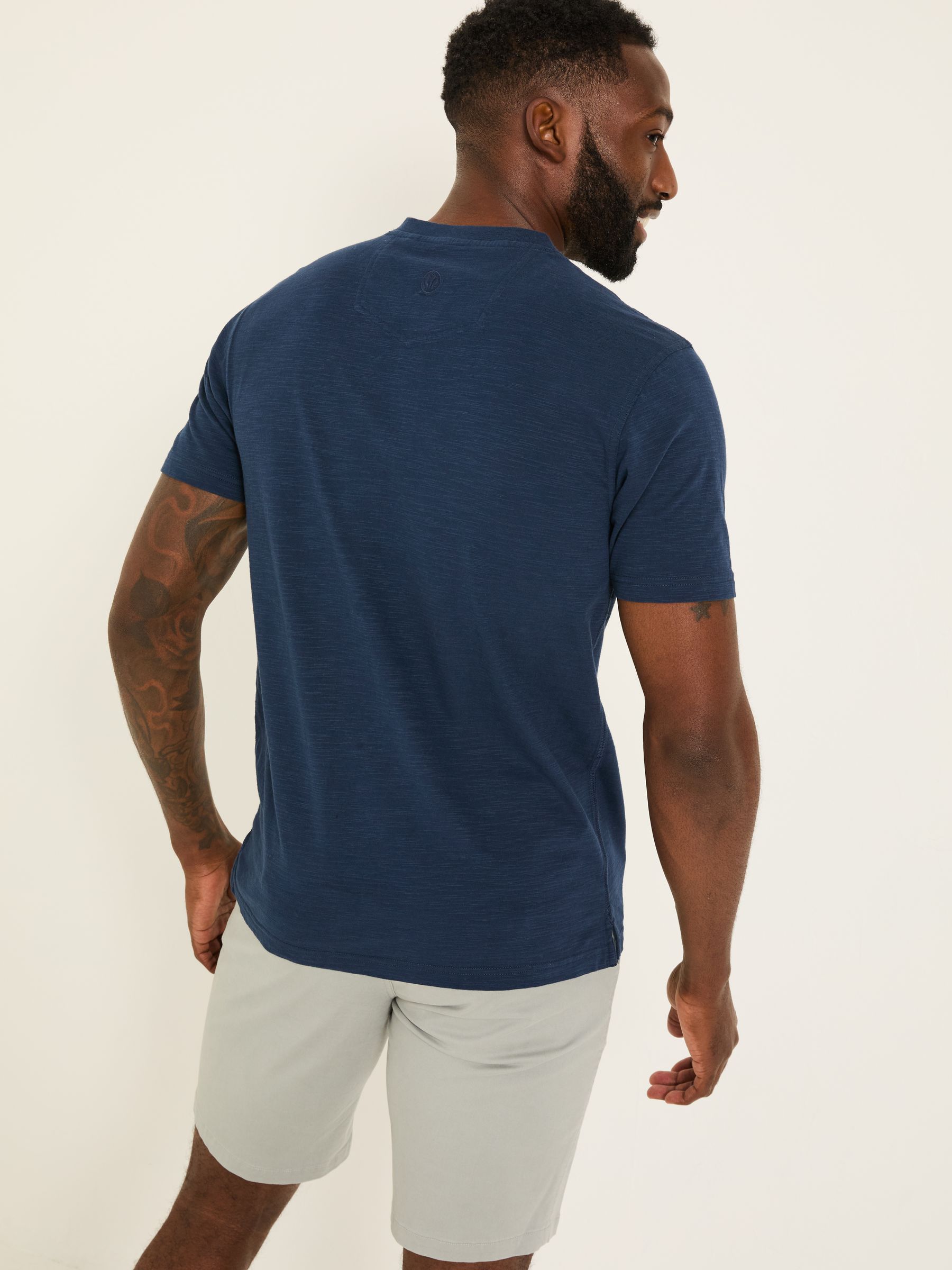 Woodside Navy Slub Henley T-Shirt