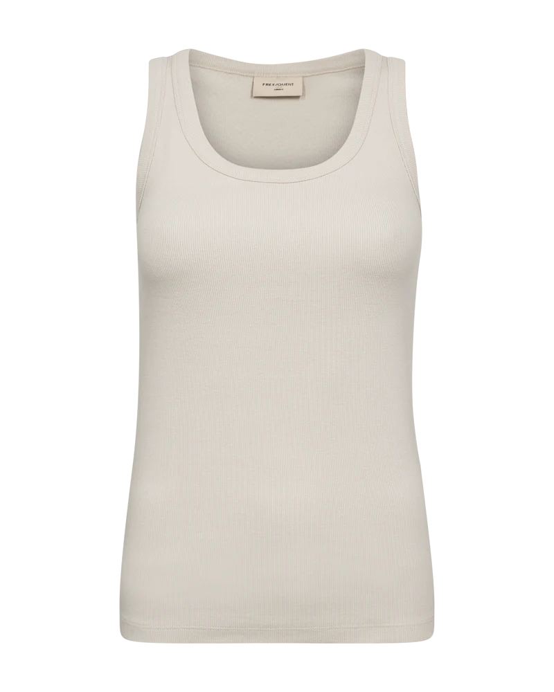 FQHI - TOP AUS RIPPSTRICK - BEIGE