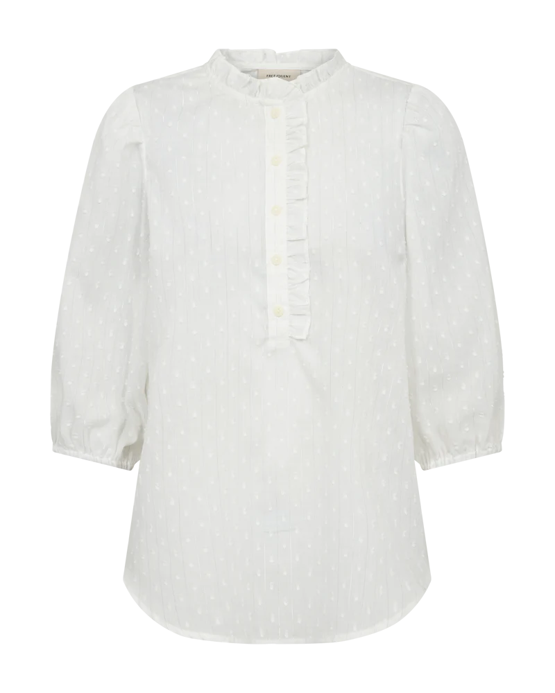 FQDINA – BLUSE MIT JACQUARDMUSTER - WEISS