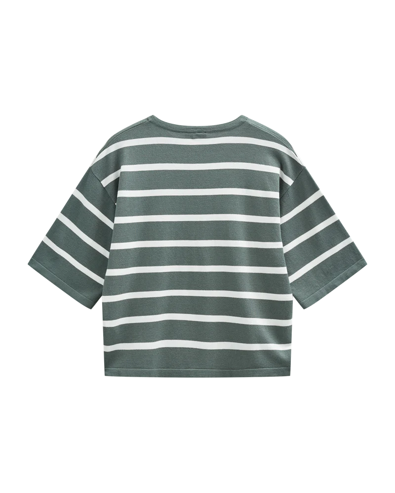 FQCONNY – FEINSTRICK-PULLOVER - WEISS UND GRÜN