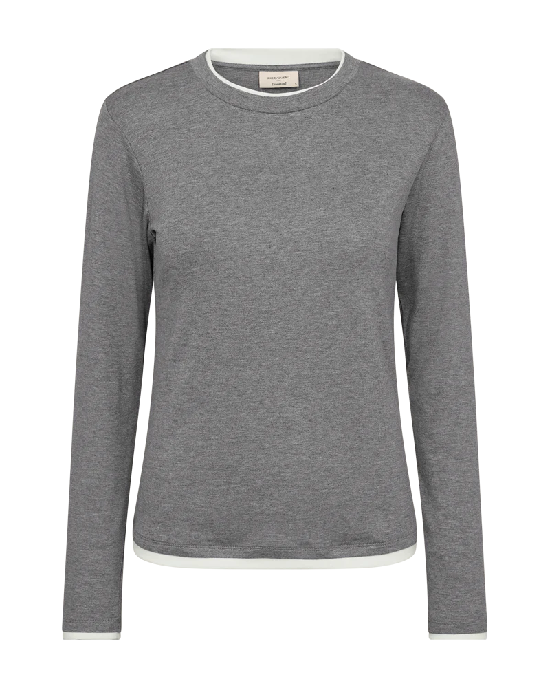 FQALVIN - LANGÄRMLIGES-T-SHIRT - GRAU UND WEISS