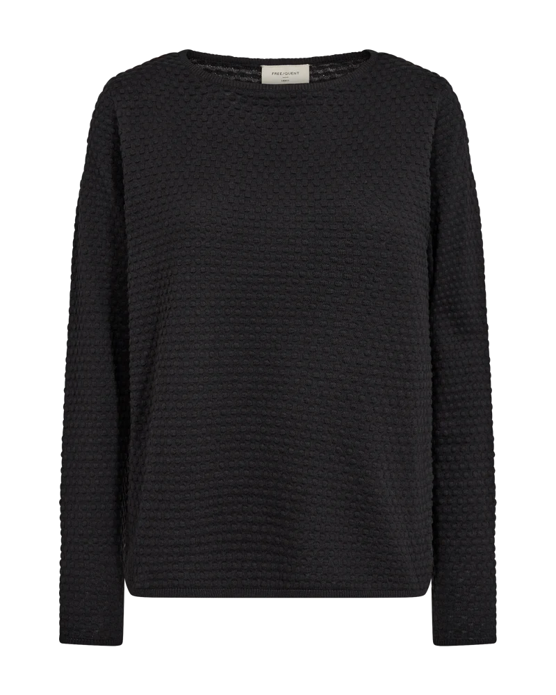 FQDODO - PULLOVER MIT GEPUNKTETER TEXTUR - SCHWARZ