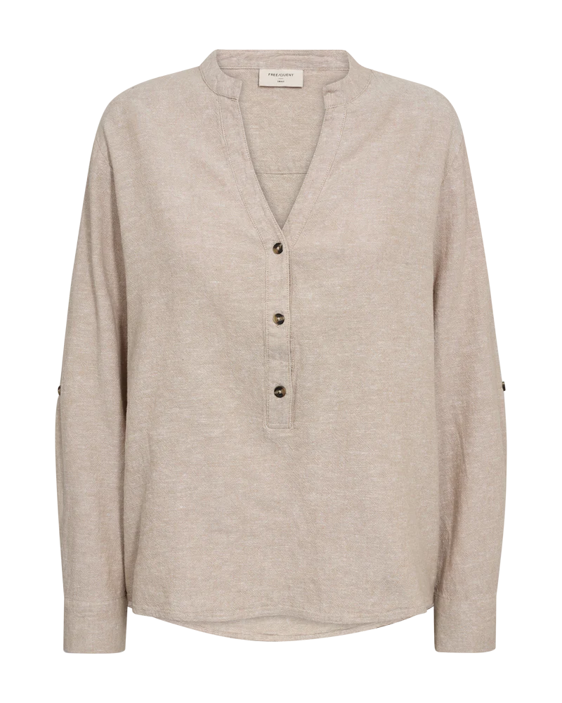 FQLAVA - HEMD MIT V-AUSSCHNITT - BEIGE