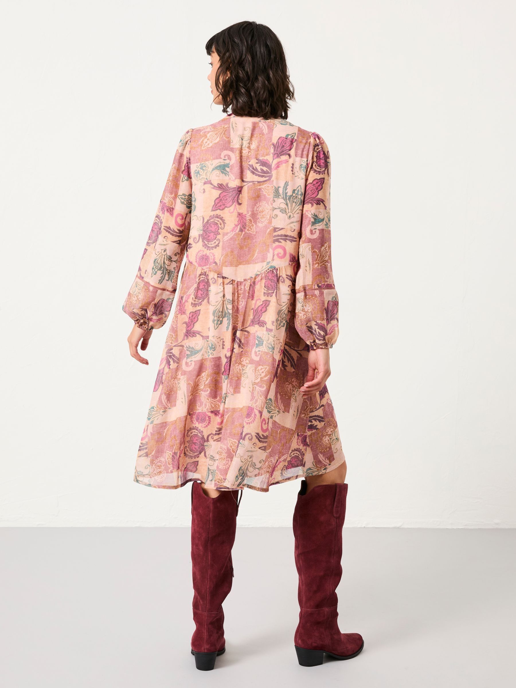 Steph Rose Pink Patched Chintz Petite Dress