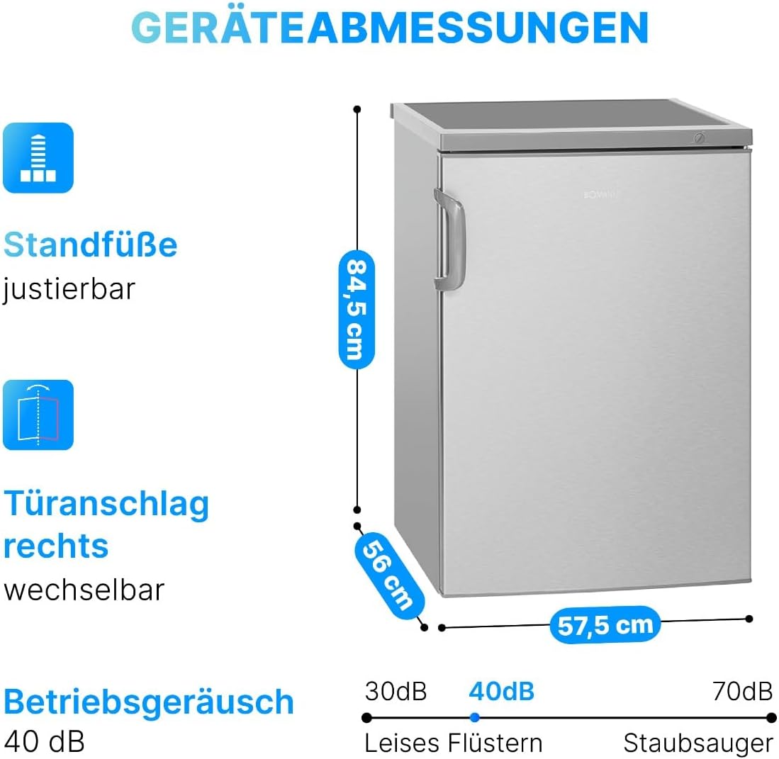 Bomann® Gefrierschrank 87L | Gefrierschrank klein mit Temperaturbereich ≤ -18°C | 3 Schubladen | Tiefkühlschrank mit wechselbarem Türanschlag | Freezer Tiefkühlschrank klein GS 7253 weiß