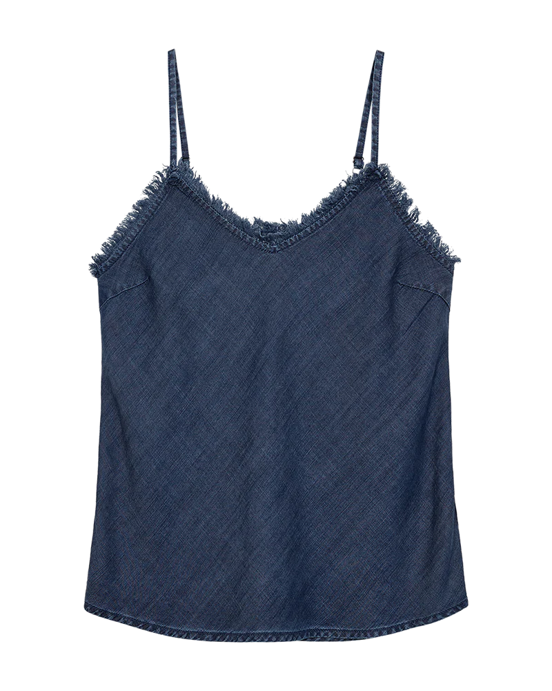FQRENNA - TOP MIT FRANSEN-DETAILS - BLAU
