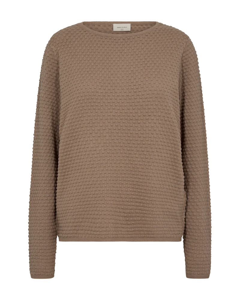 FQDODO – PULLOVER MIT GEPUNKTETER STRUKTUR - BRAUN