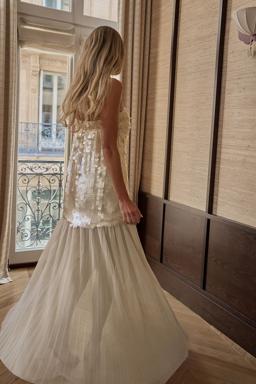 Sequin Bandeau Maxi Dress