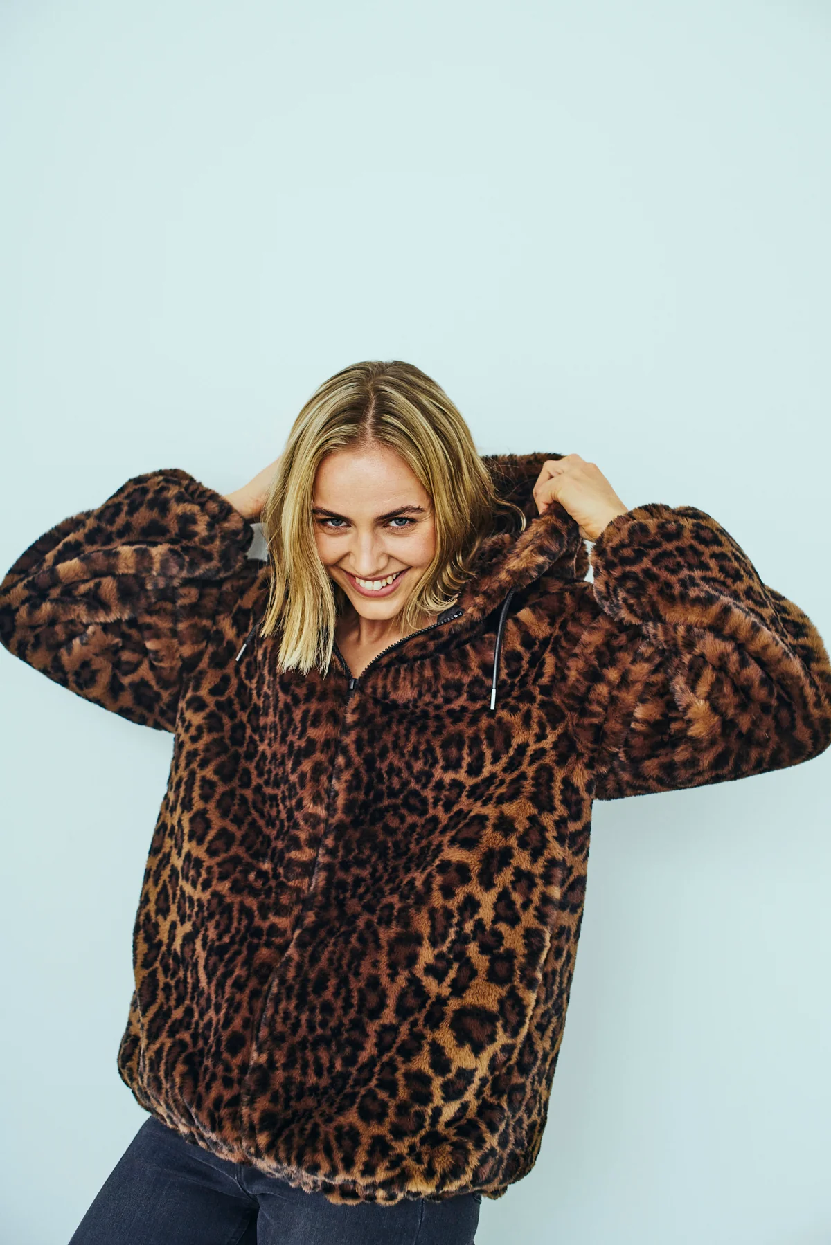 FREEQUENT PONA JACKE - SCHWARZ UND  BRAUN