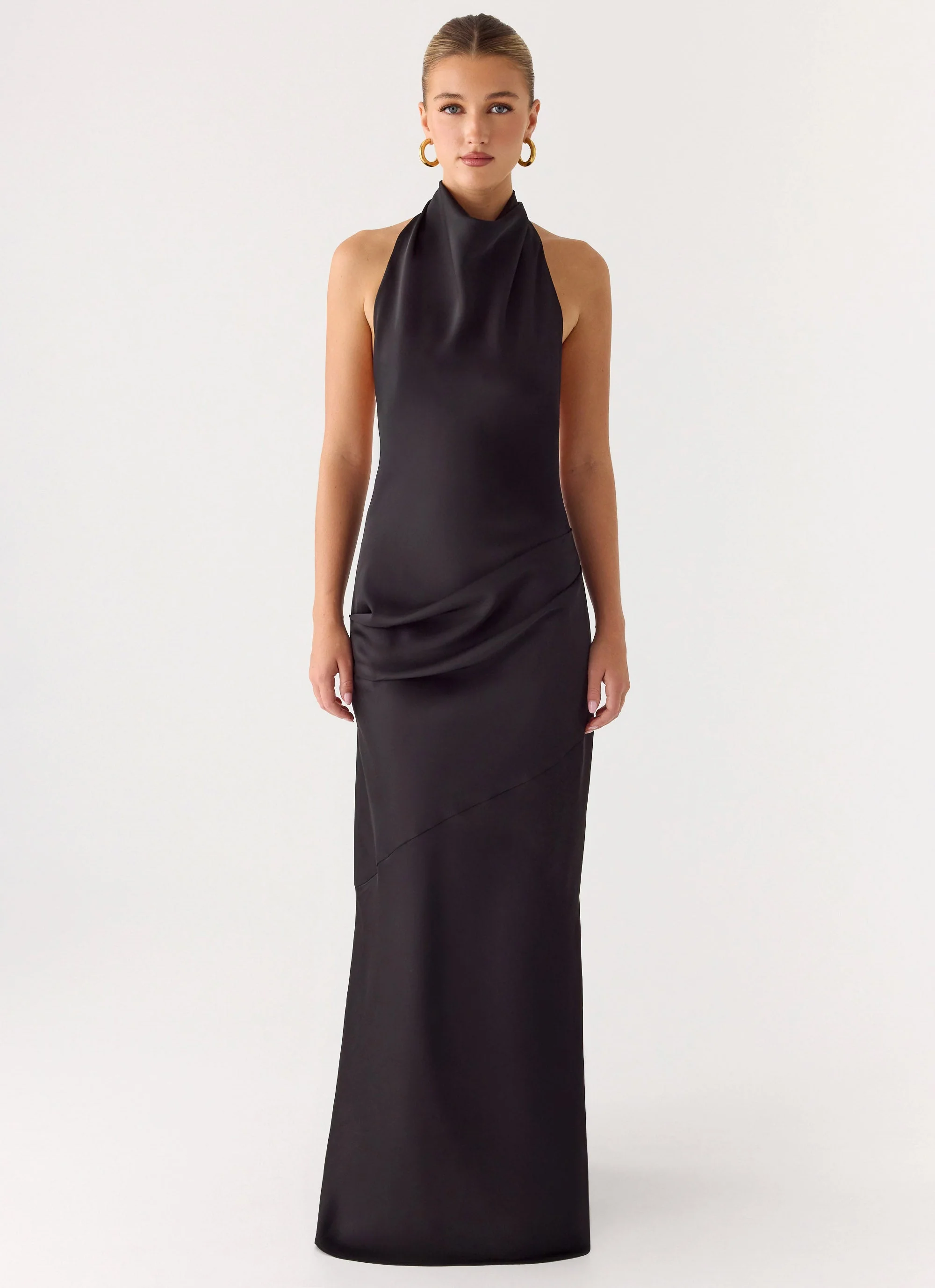 Back To Life Halter Maxi Dress - Black