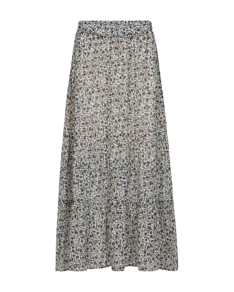 FQSUS – CHIFFONROCK MIT GLITZERPRINT - BLAU UND  BEIGE