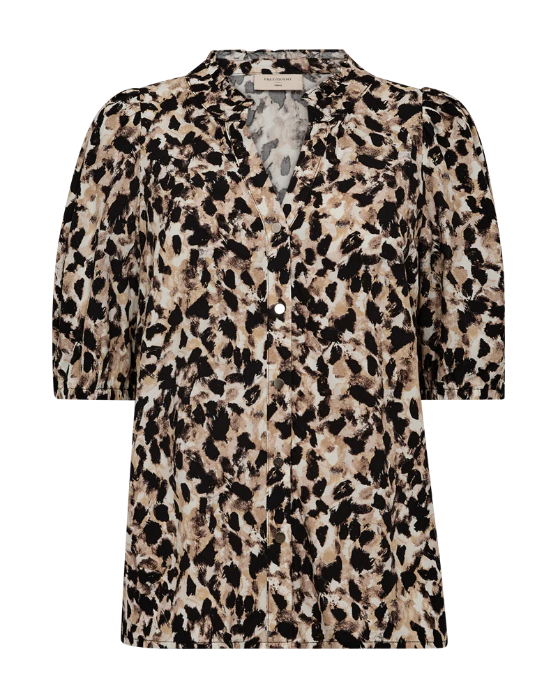 FQADNEY - BLUSE MIT PRINT - BEIGE