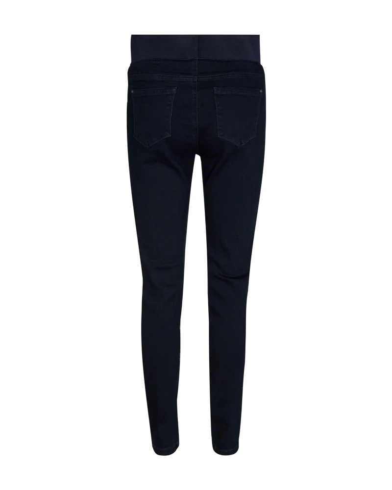 FQSHANTAL - DENIMHOSE MIT ELASTICHEM BUND - BLAU