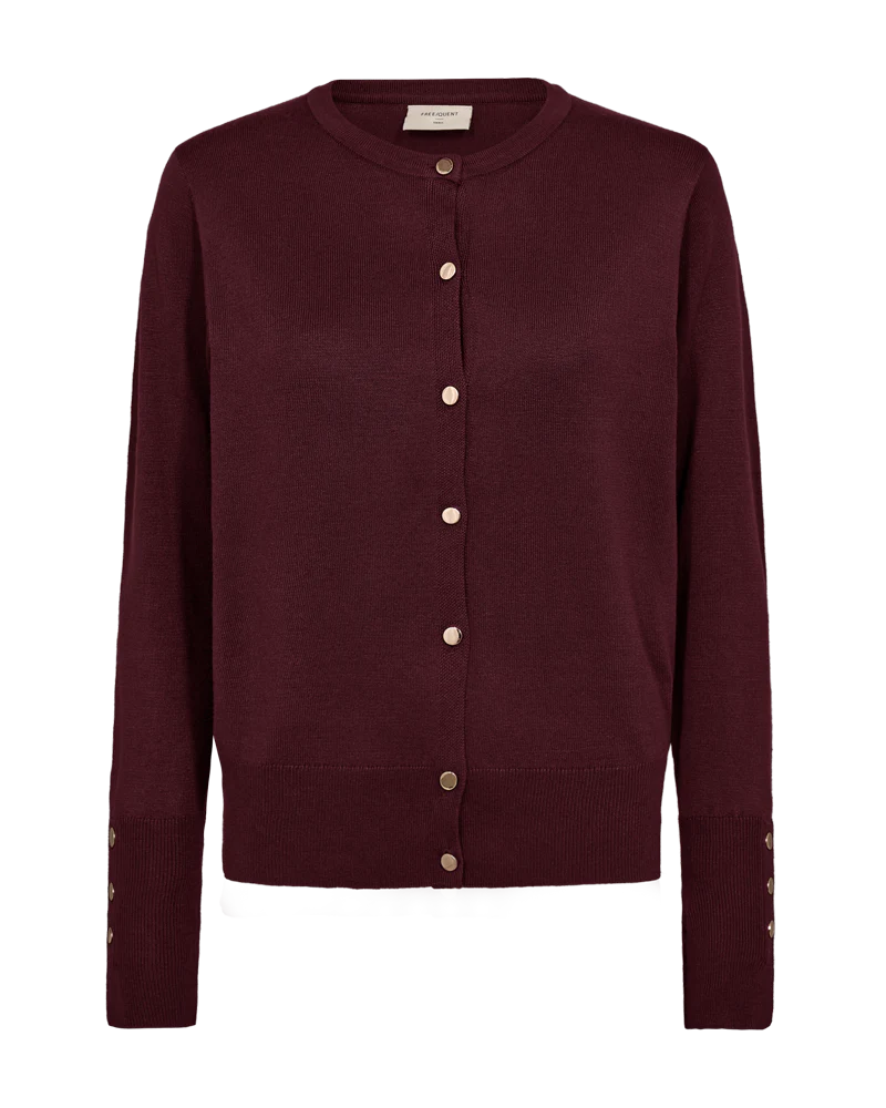 FQKATIE – FEINSTRICK-CARDIGAN - BORDEAUX
