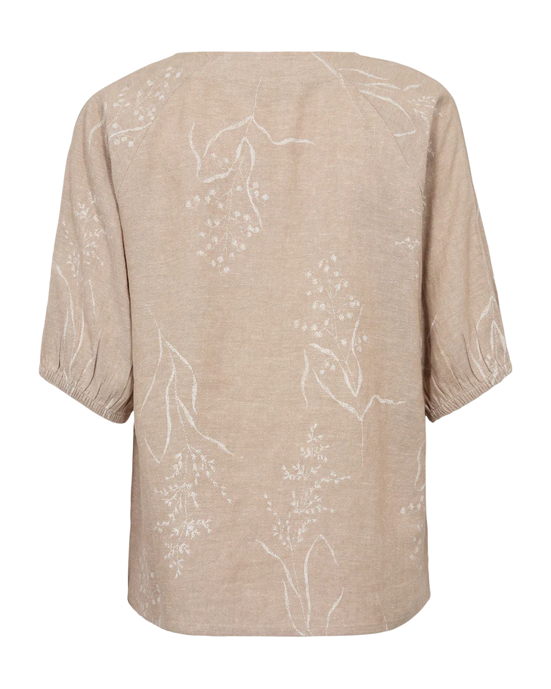 FQLALUNA – HEMD MIT BLUMENPRINT - BEIGE UND WEISS