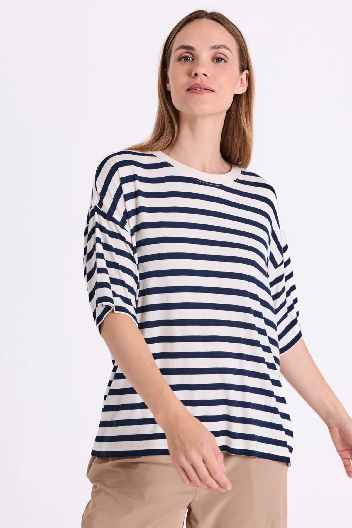 FQPREA - T-SHIRT - WEISS UND BLAU