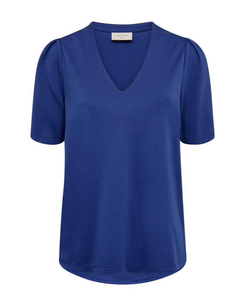 FQYR - T-SHIRT MIT PUFFÄRMELN - BLAU