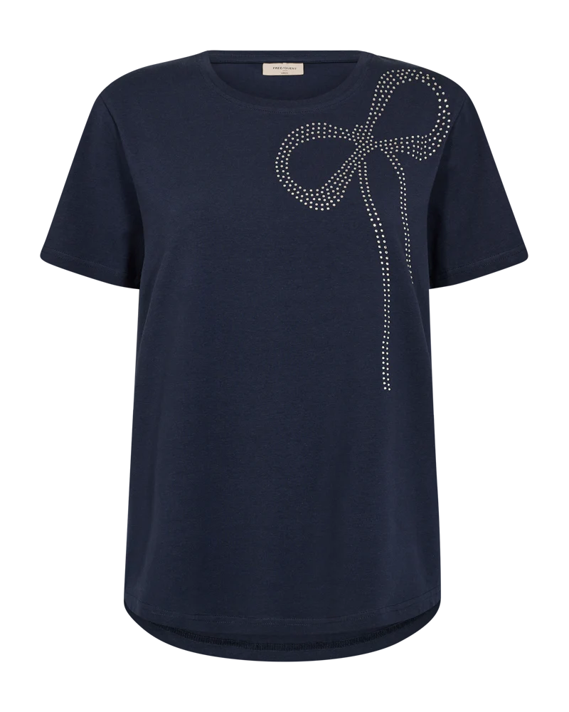 FQFENJAL - T-SHIRT MIT STRASSSTEINEN - BLAU