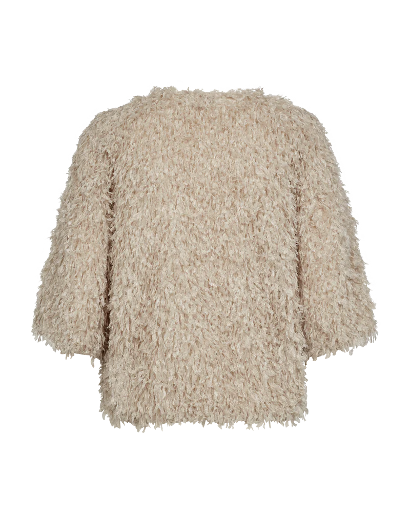 FQNOLA – BLUSE IN VELOURSQUALITÄT - BEIGE