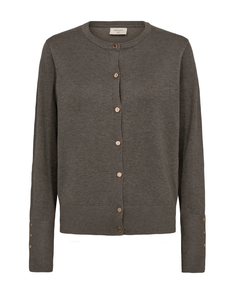 FQKATIE – FEINSTRICK-CARDIGAN - BRAUN