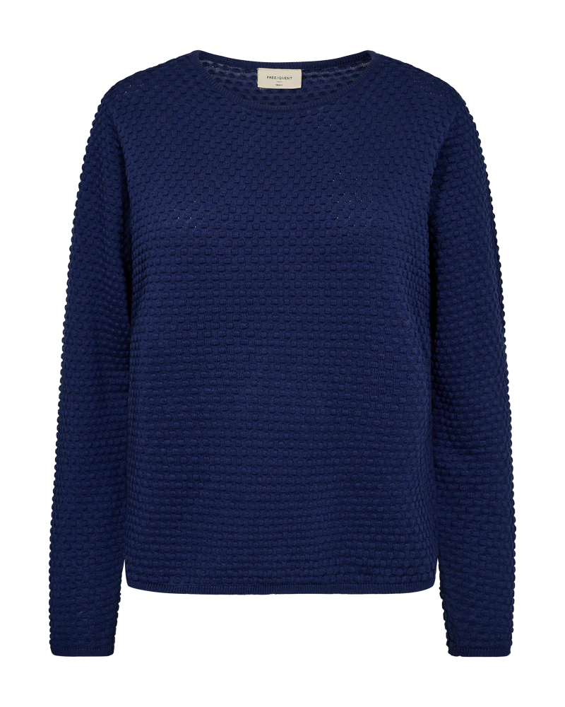 FQDODO - PULLOVER MIT GEPUNKTETER TEXTUR - BLAU