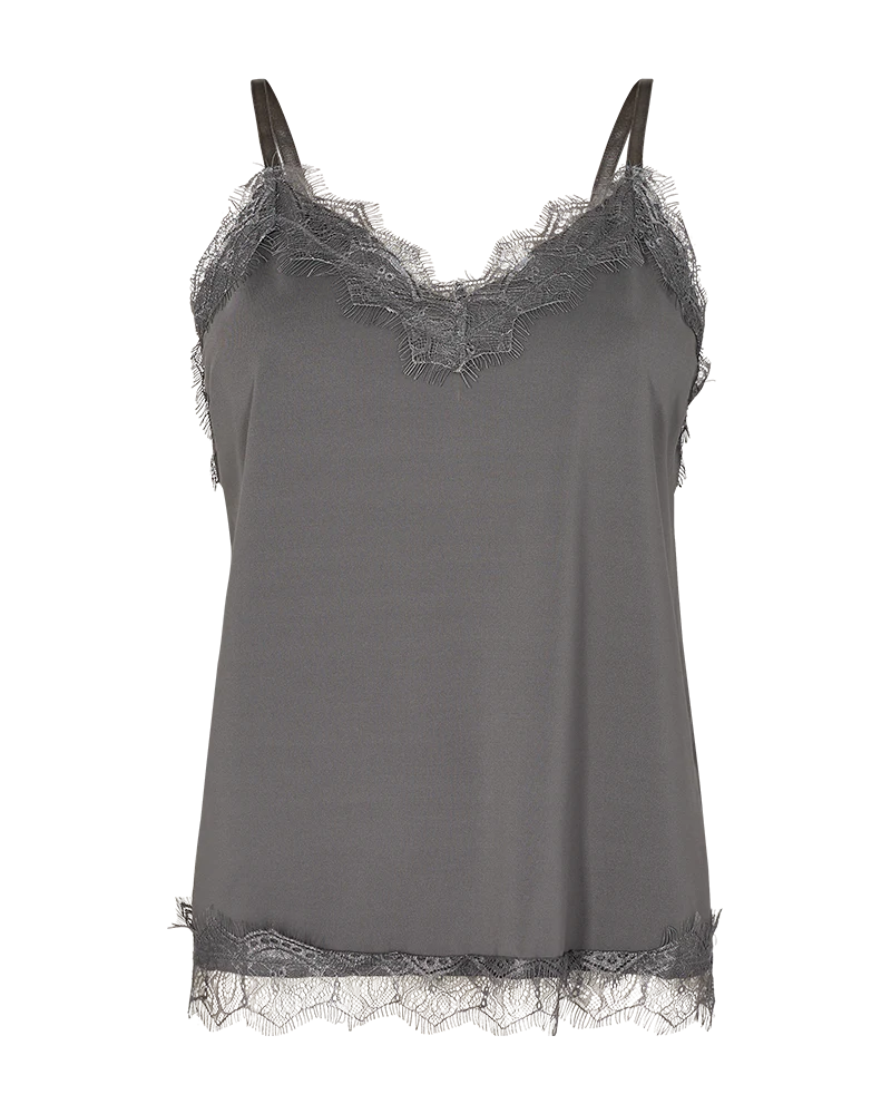 FQBICCO - SPITZENTOP - GRAU