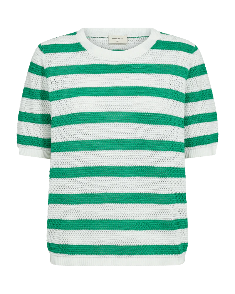 FQDODO – GESTREIFTER PULLOVER - WEISS UND GRÜN