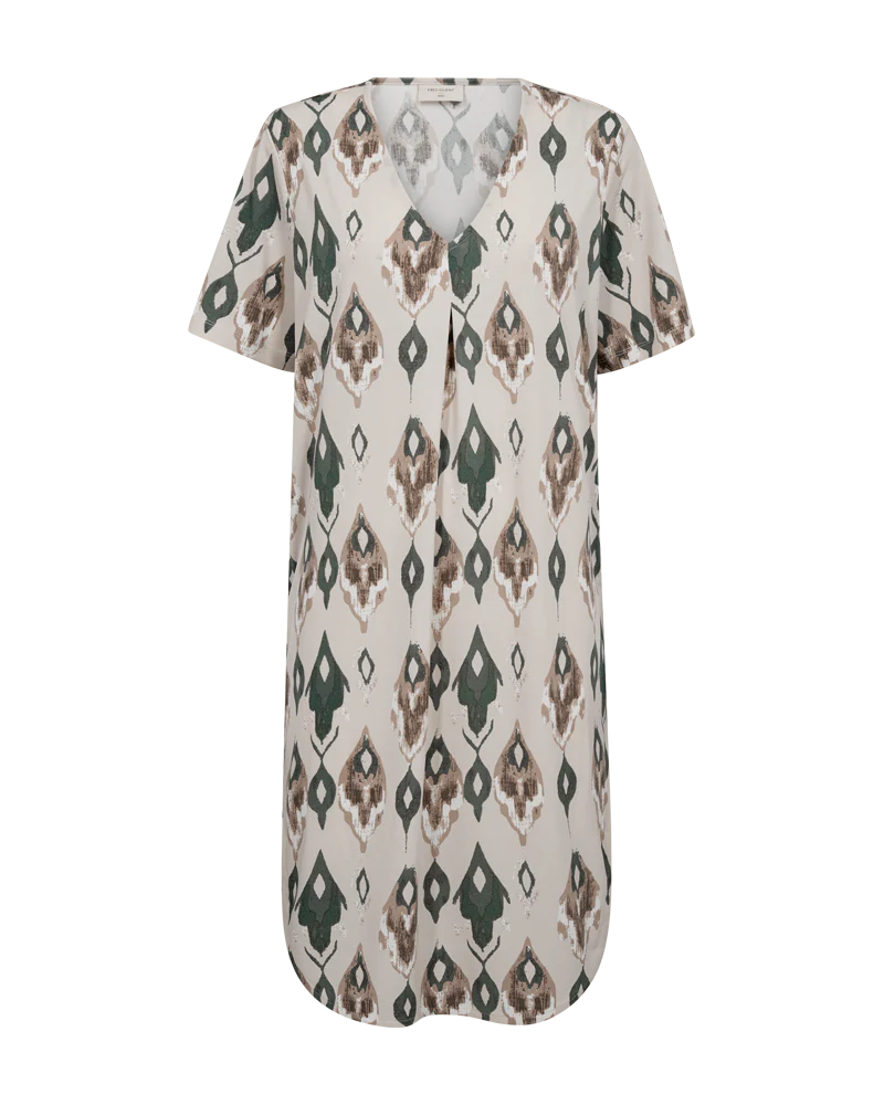 FQFLOI - KLEID - GRÜN UND BEIGE