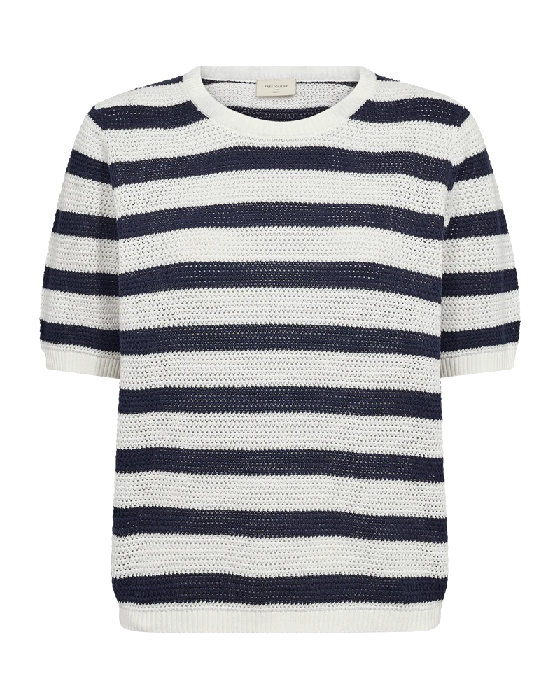 FQDODO – GESTREIFTER PULLOVER - WEISS UND BLAU