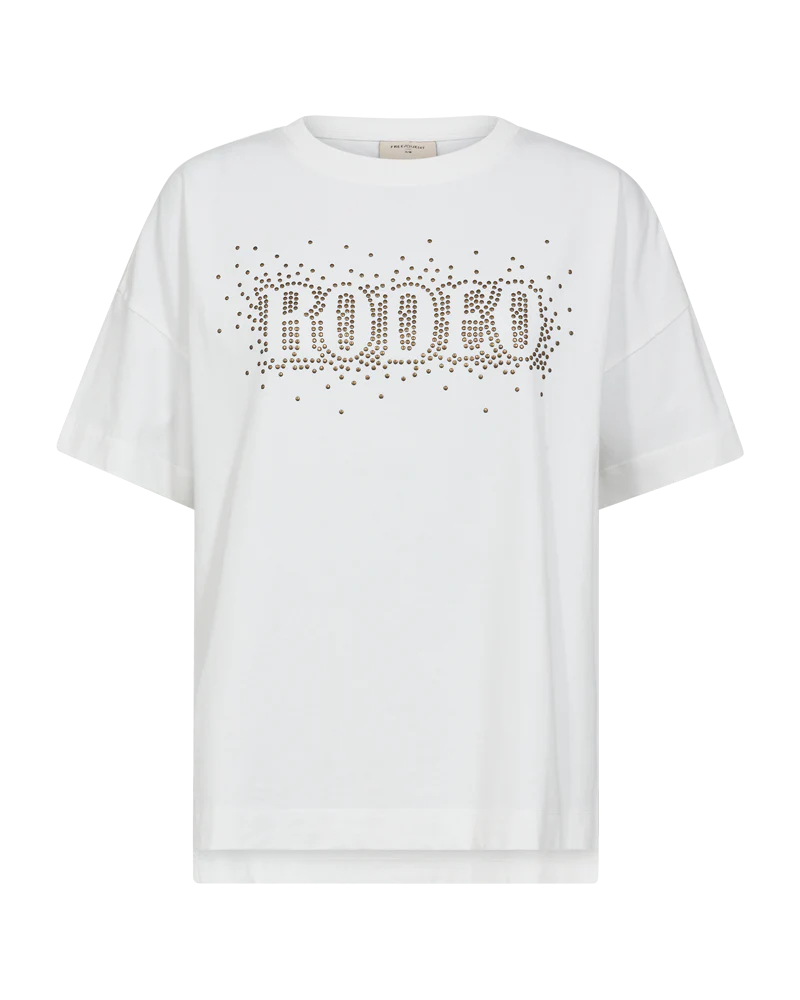 FQCAROL - T-SHIRT MIT PRINT - WEISS UND  BRAUN