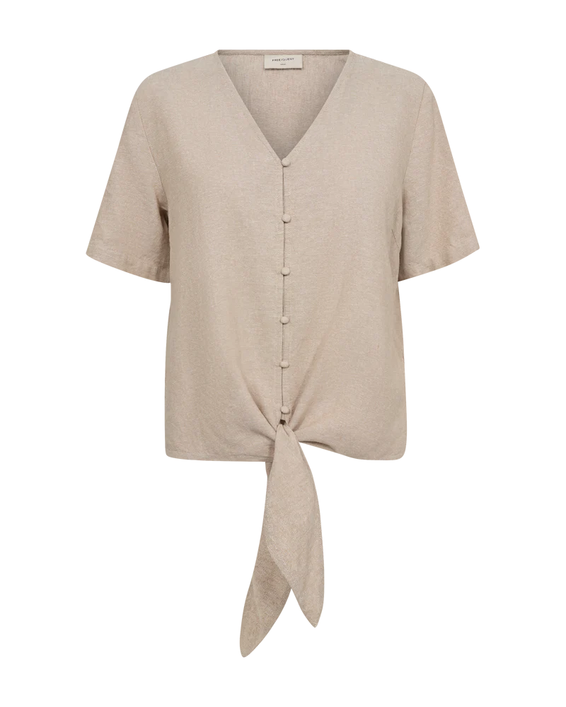 FQLAVA - HEMD AUS LEINENMISCHUNG - BEIGE