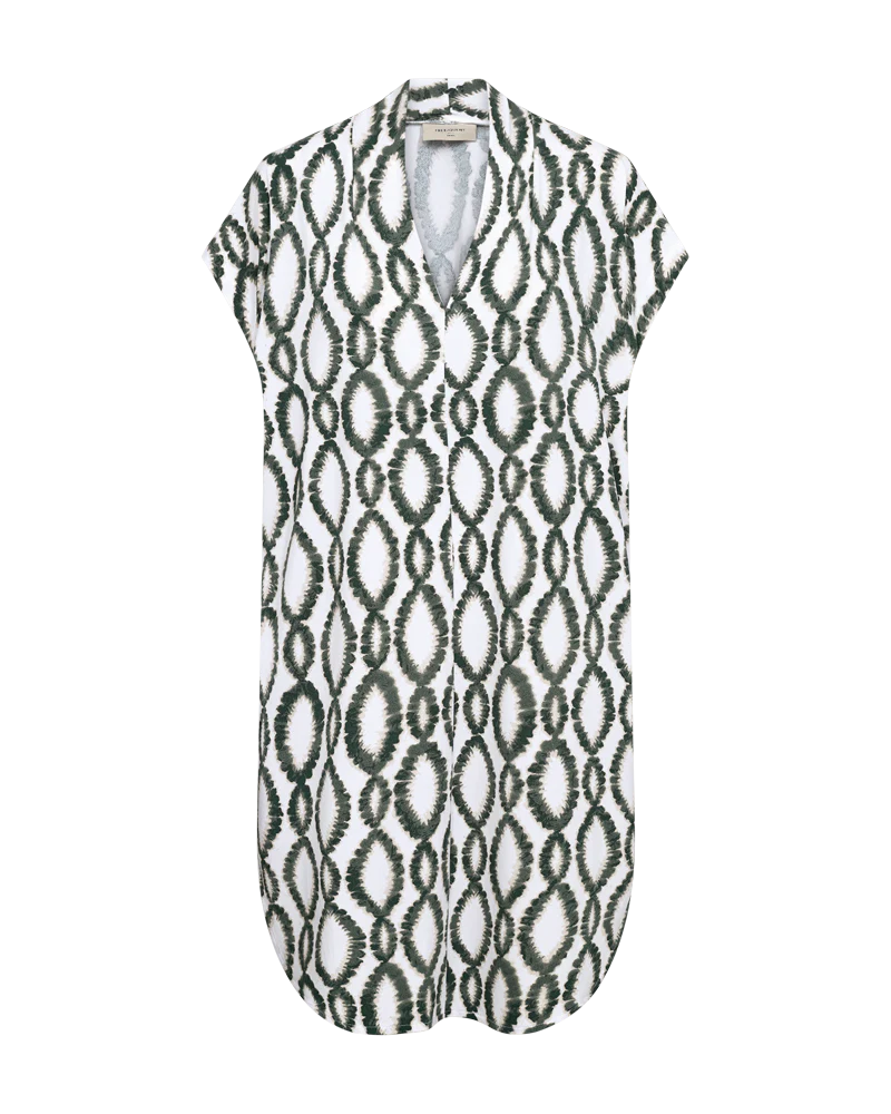 FQFLOI - KLEID - WEISS UND GRÜN