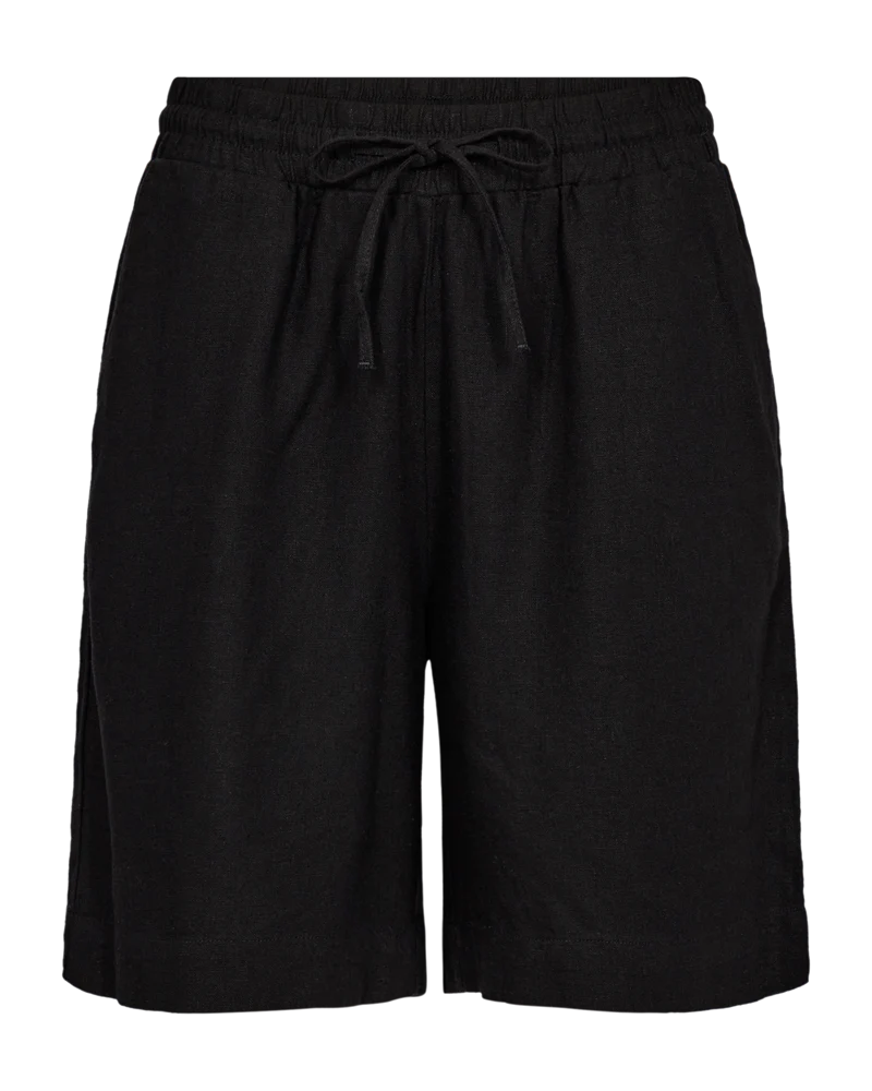 FQLAVA - LEINENSHORTS - SCHWARZ